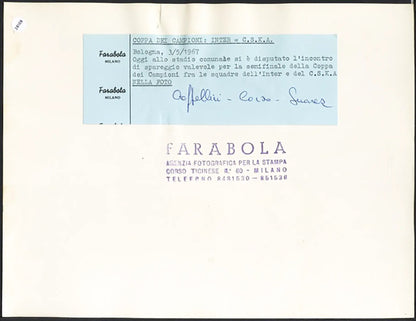 Coppa dei Campioni Inter vs CSKA 1967 Ft 38108 - Stampa 21x27 cm - Farabola Stampa ai sali d'argento