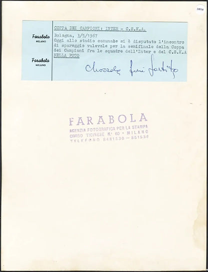 Coppa dei Campioni Inter vs CSKA 1967 Ft 38116 - Stampa 21x27 cm - Farabola Stampa ai sali d'argento
