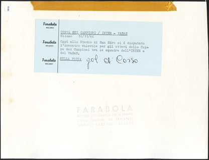 Coppa dei Campioni Inter vs Vasas 1966 Ft 38112 - Stampa 21x27 cm - Farabola Stampa ai sali d'argento