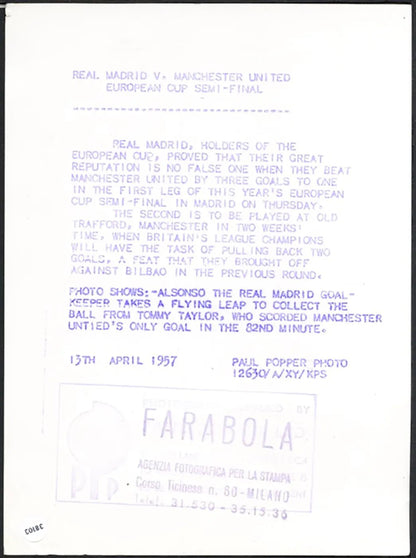 Coppa dei Campioni Real Madrid - Manchester Ud 1957 Ft 38103 - Stampa 18x13 cm - Farabola Stampa ai sali d'argento
