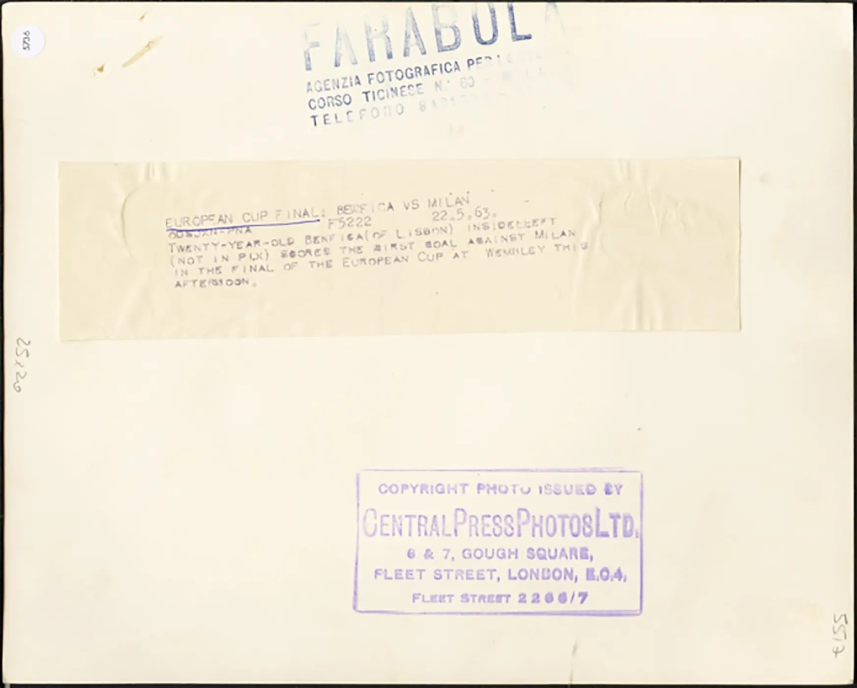Coppa Europa Benfica vs Milan 1972 Ft 5736 - Stampa 20x25 cm - Farabola Stampa ai sali d'argento