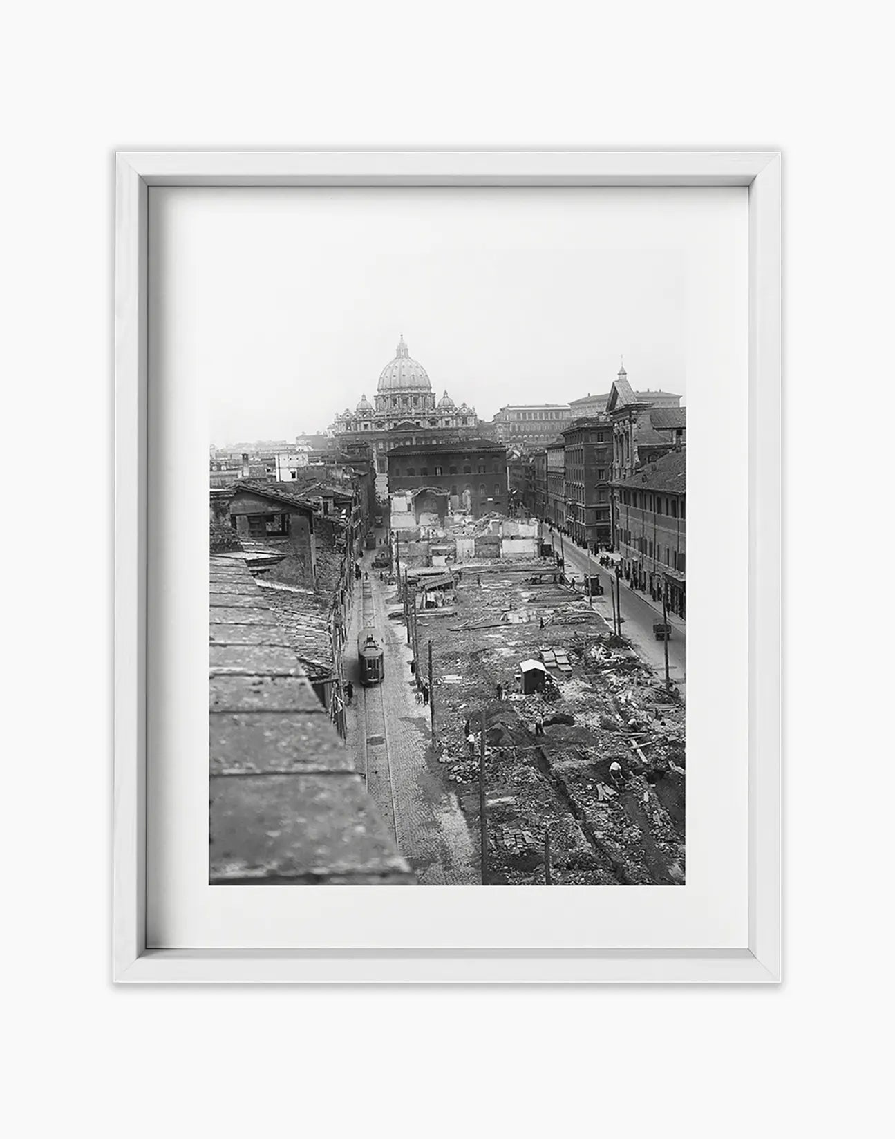 Costruzione di via della Conciliazione, Roma 1937 - Farabola Fotografia