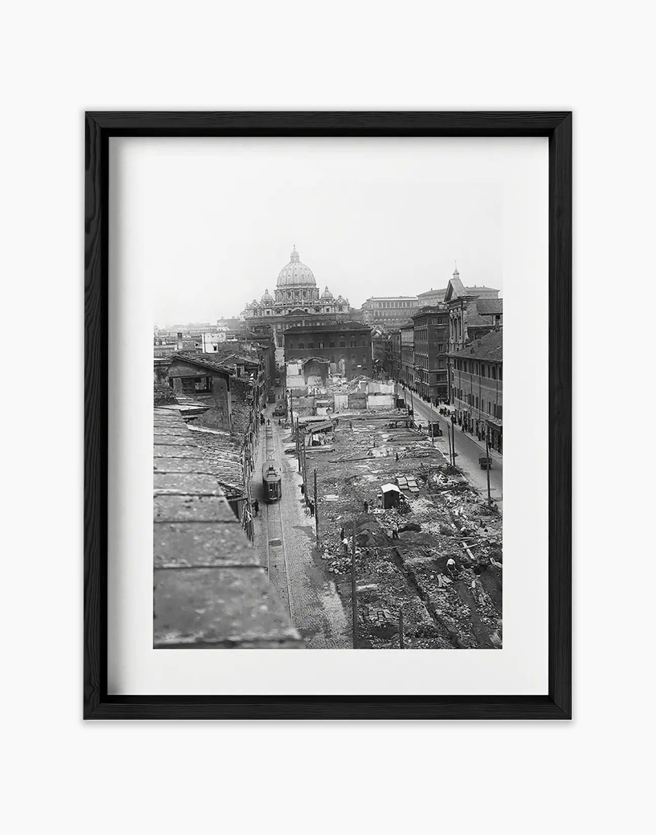 Costruzione di via della Conciliazione, Roma 1937 - Farabola Fotografia