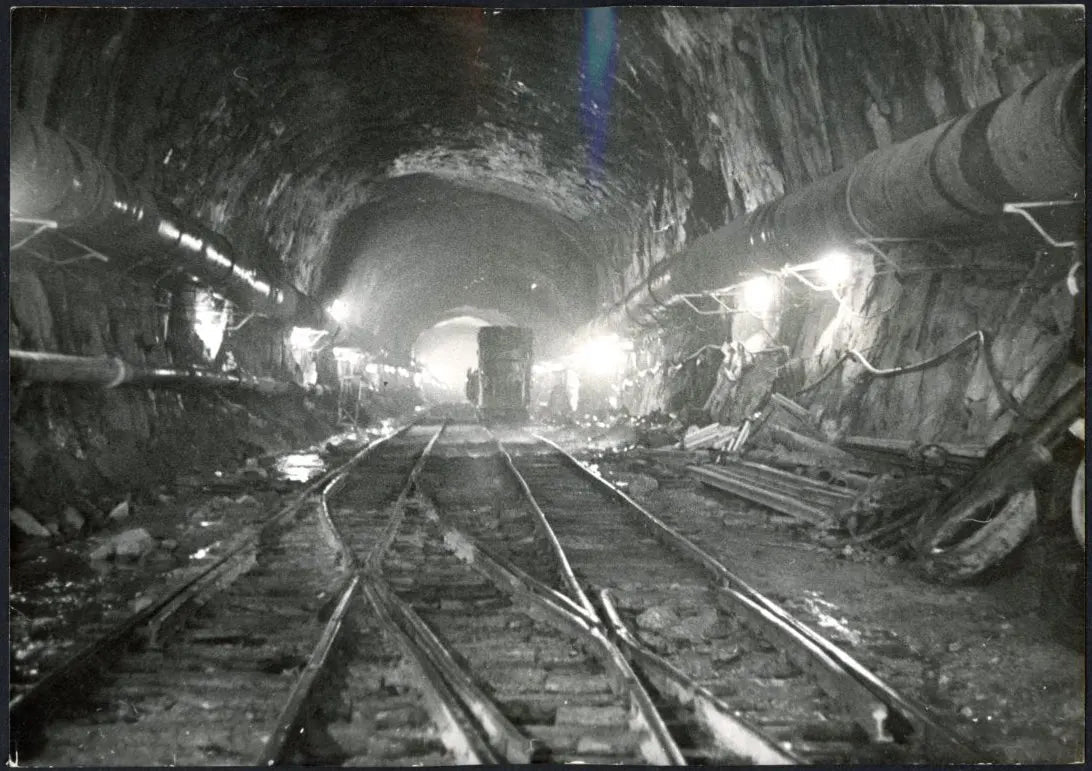 Costruzione tunnel Monte Bianco 1962 Ft 3319 - Stampa 18x13 cm - Farabola Stampa ai sali d'argento