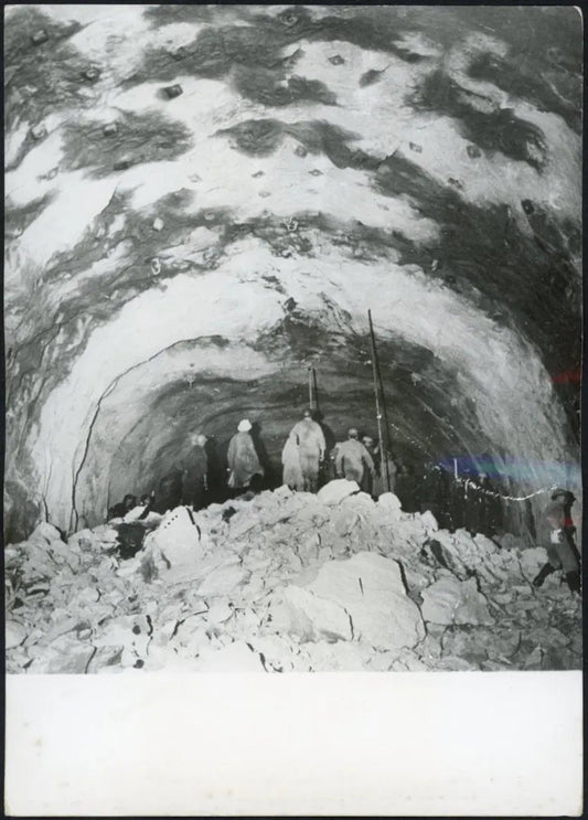 Costruzione tunnel Monte Bianco 1962 Ft 3320 - Stampa 18x13 cm - Farabola Stampa ai sali d'argento