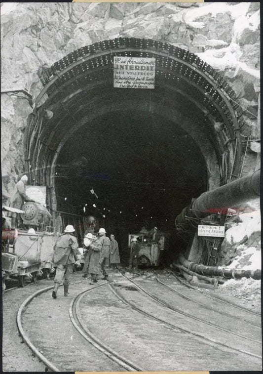 Costruzione tunnel Monte Bianco 1962 Ft 3321 - Stampa 18x13 cm - Farabola Stampa ai sali d'argento