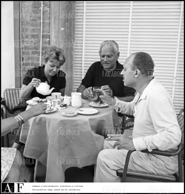 Dacia Maraini, Alberto Moravia e Guido Piovene, Festival di Venezia, 1967 - Farabola Immagine digitale