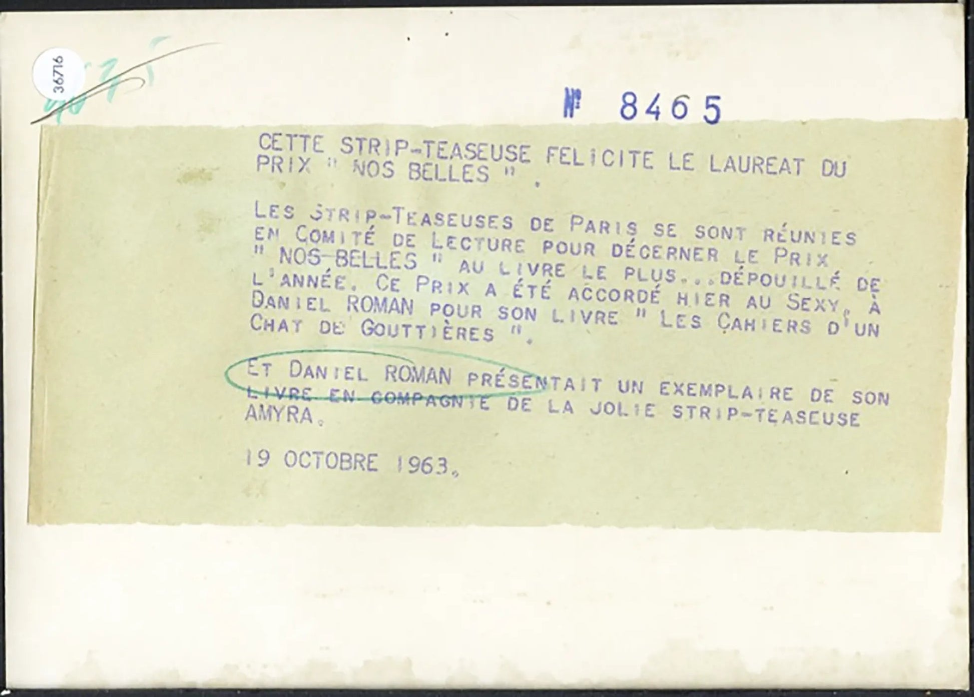 Daniel Roman e una spogliallerista 1963 Ft 36716 - Stampa 13x18 cm - Farabola Stampa ai sali d'argento