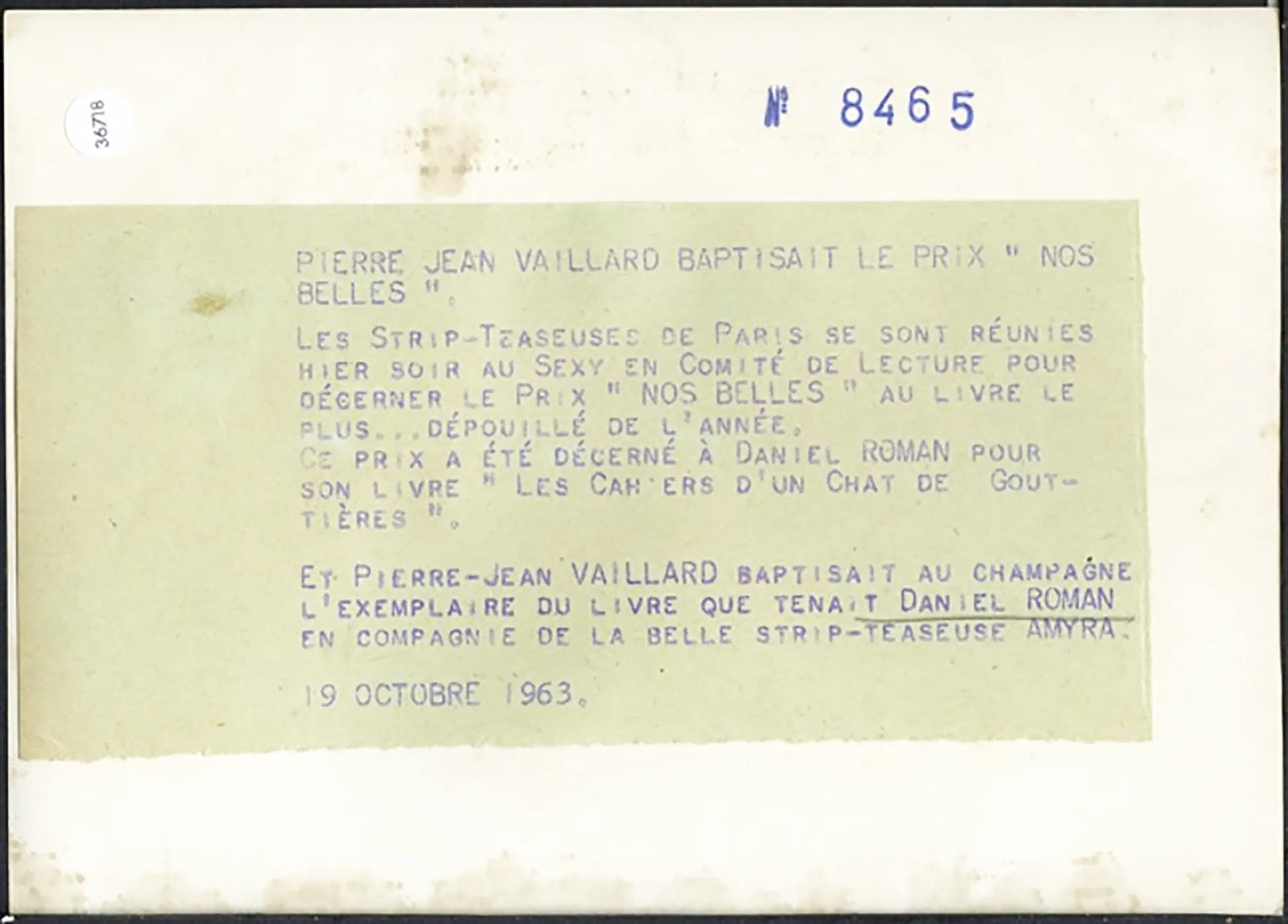 Daniel Roman e una spogliallerista 1963 Ft 36718 - Stampa 13x18 cm - Farabola Stampa ai sali d'argento