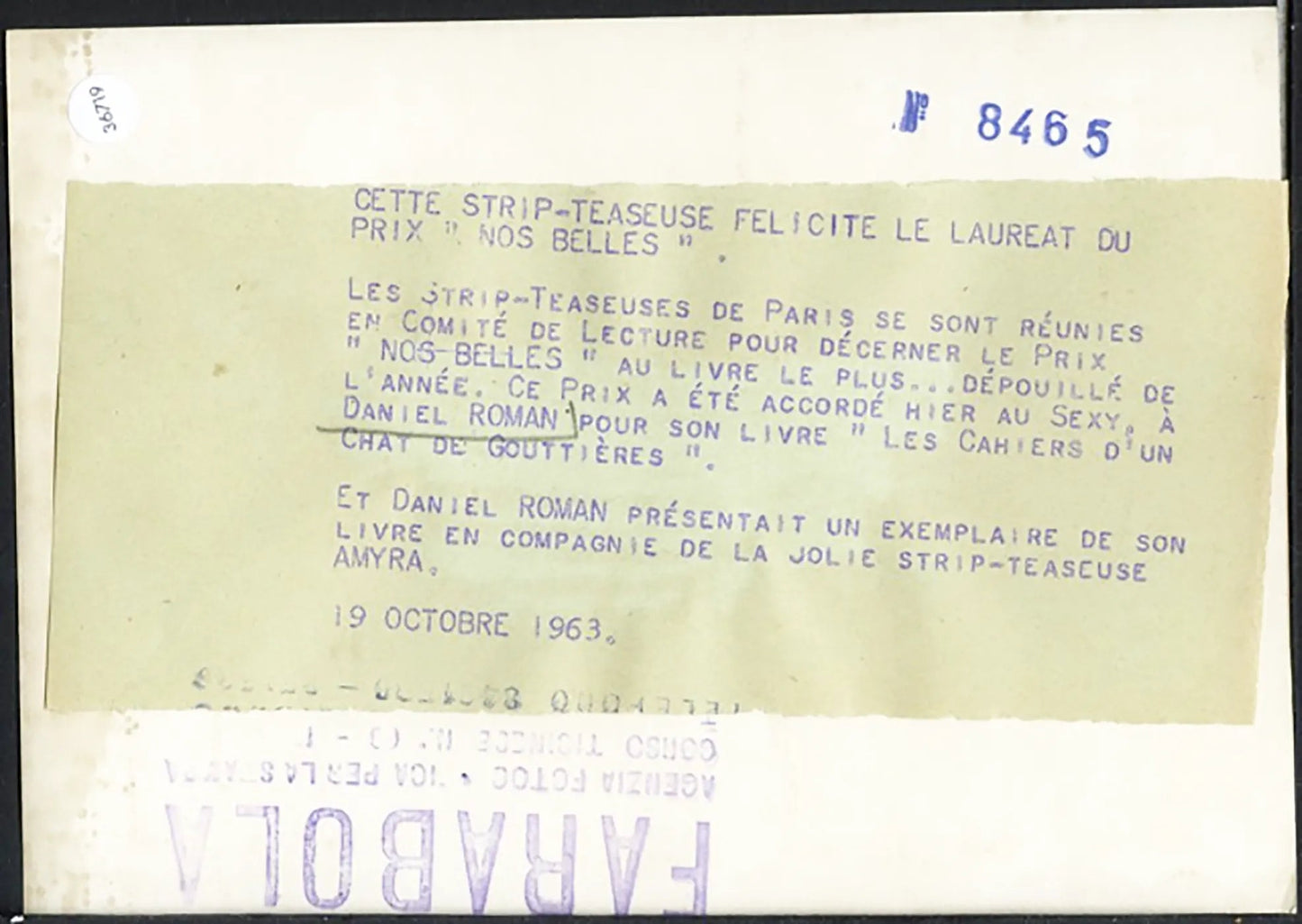 Daniel Roman e una spogliallerista 1963 Ft 36719 - Stampa 18x13 cm - Farabola Stampa ai sali d'argento