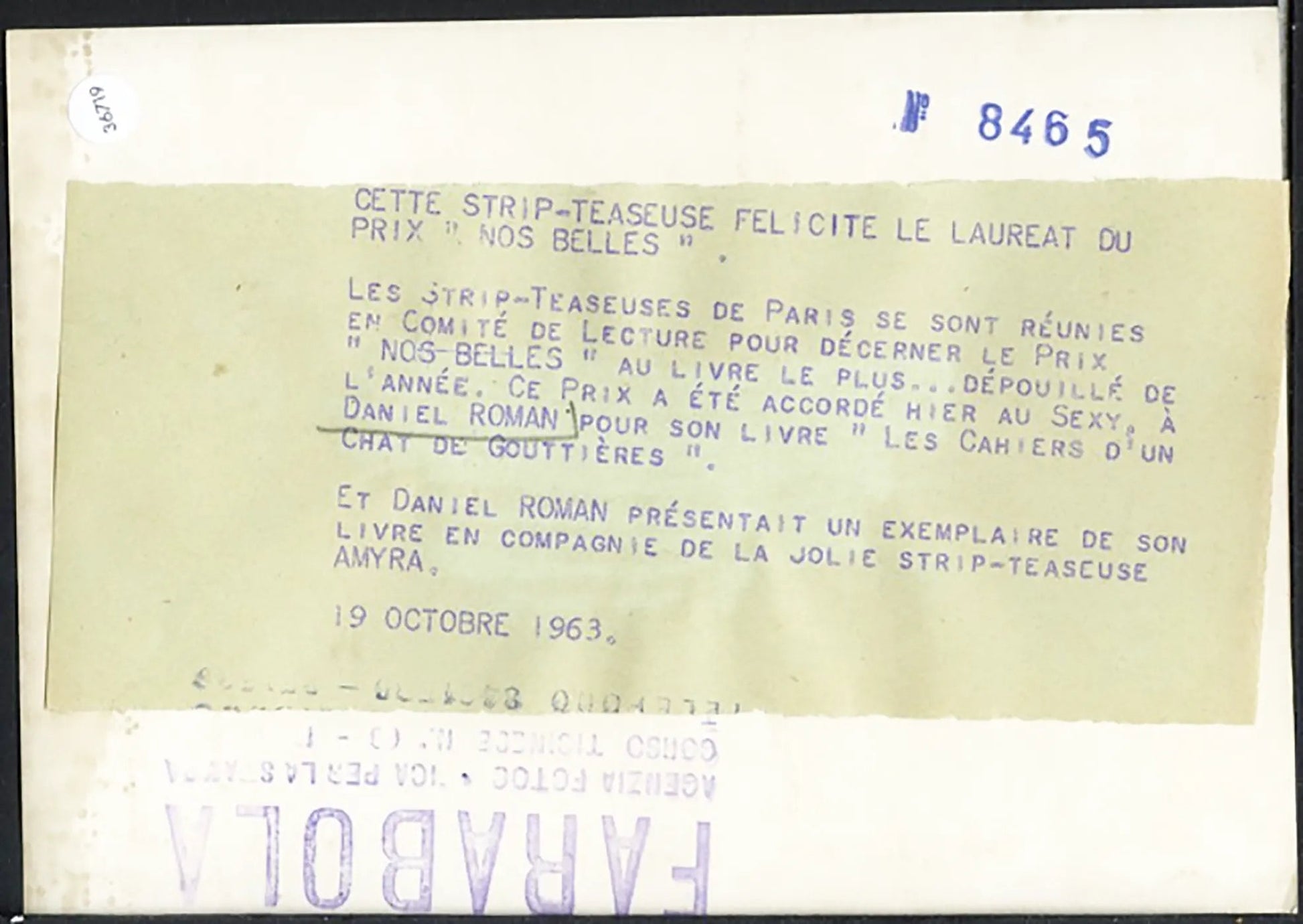 Daniel Roman e una spogliallerista 1963 Ft 36719 - Stampa 18x13 cm - Farabola Stampa ai sali d'argento