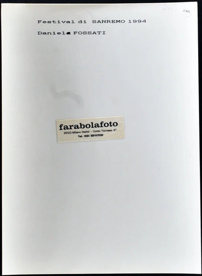 Daniele Fossati Festival di Sanremo 1994 Ft 2482 - Stampa 24x18 cm - Farabola Stampa ai sali d'argento