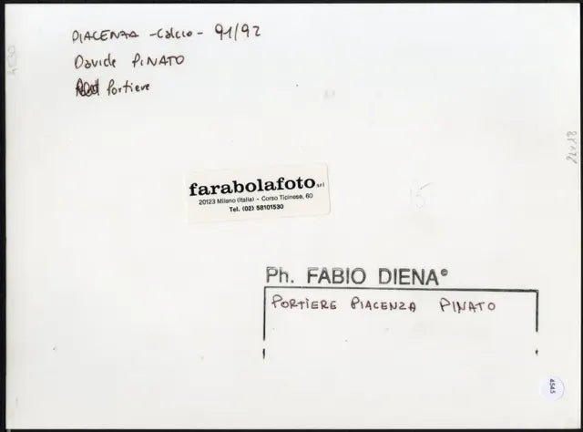 Davide Pinato Piacenza 1991 - 1992 Ft 4545 - Stampa 24x18 cm - Farabola Stampa ai sali d'argento