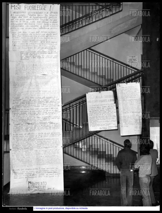 Dazibao all'Università Statale di Milano, 1977 - Farabola Immagine digitale