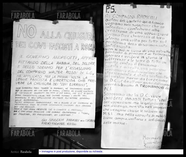 Dazibao all'Università Statale di Milano, 1977 - Farabola Immagine digitale