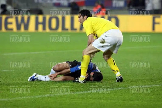 Dejan Stankovic soccorso da Gianluigi Buffon, Juventus vs Inter, 2009 - Farabola Immagine digitale