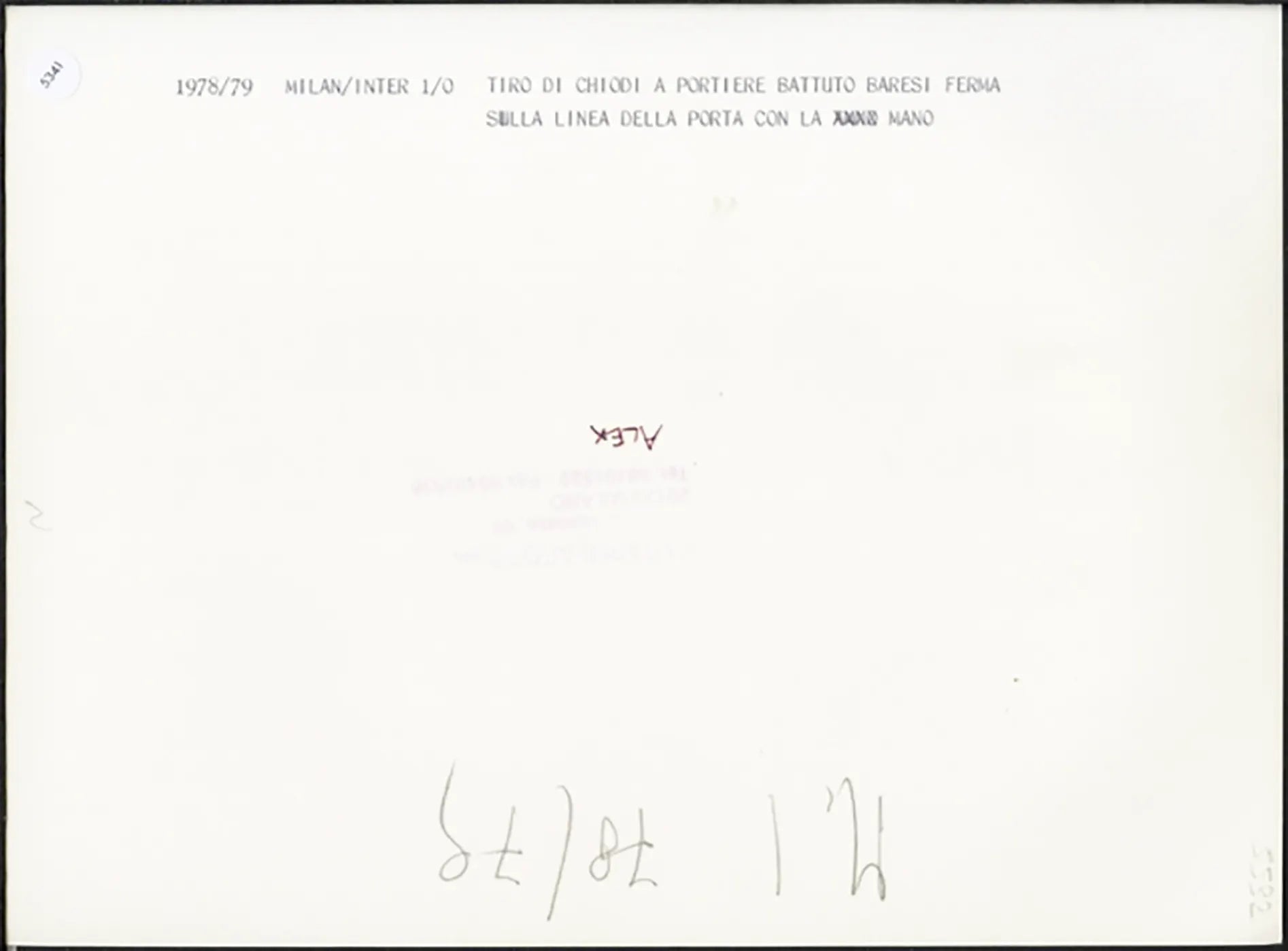 Derby di Milano Chiodi e Baresi 1978 Ft 5341 - Stampa 24x18 cm - Farabola Stampa ai sali d'argento
