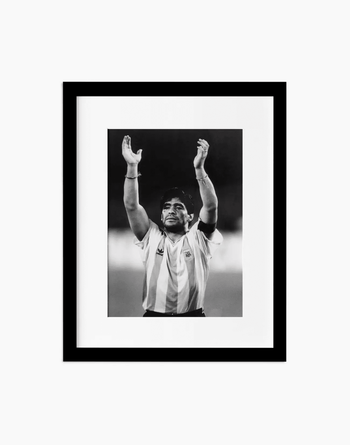 Diego Armando Maradona, Mondiali Italia 1990 — stampa fine art con cornice nera