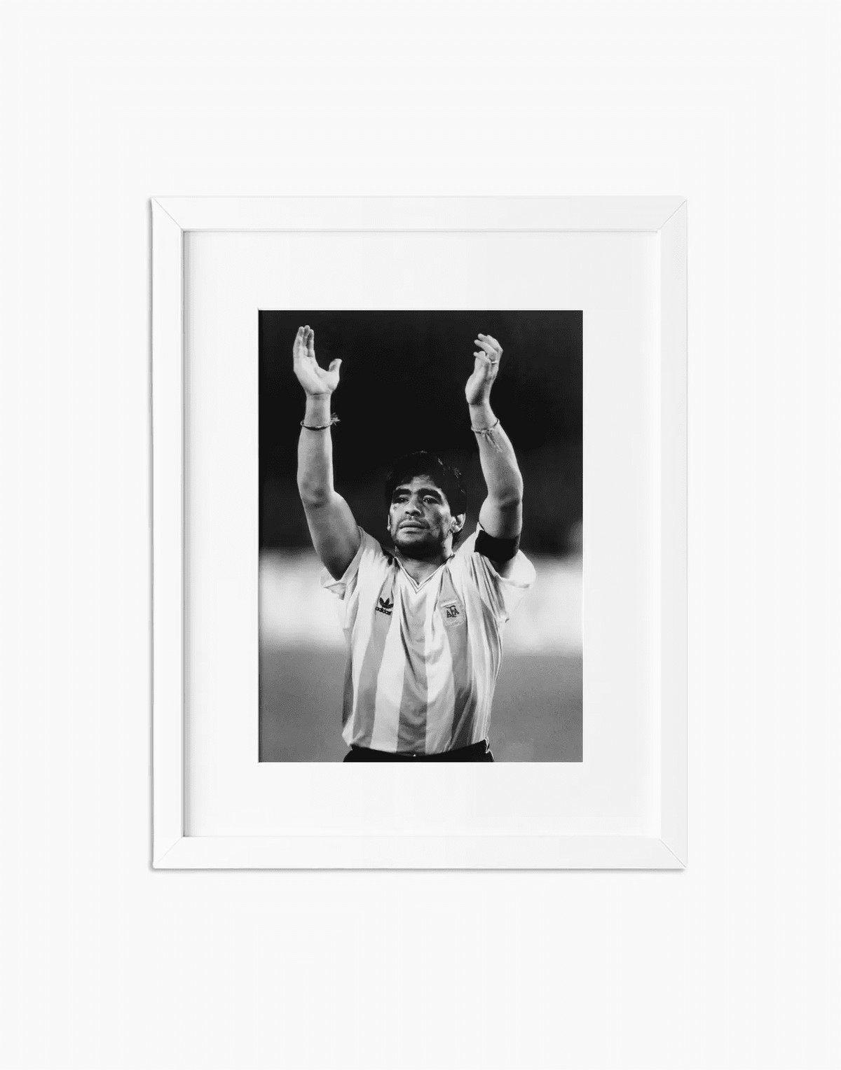 Diego Armando Maradona, Mondiali Italia 1990 — stampa fine art con cornice bianca