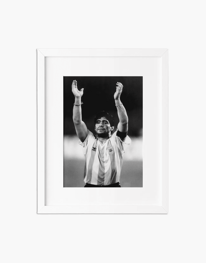 Diego Armando Maradona, Mondiali Italia 1990 — stampa fine art con cornice bianca