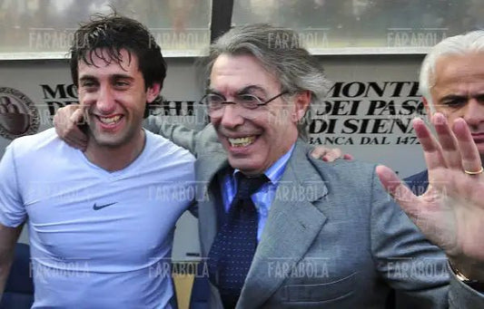 Diego Milito e Massimo Moratti festeggiano lo scudetto, Siena, 2010 - Farabola Immagine digitale