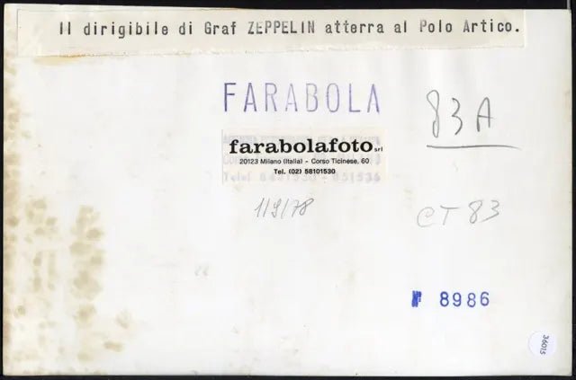 Dirigibile di Graf Zeppelin Polo Artico Ft 36015 - Stampa 18x13 cm - Farabola Stampa ai sali d'argento