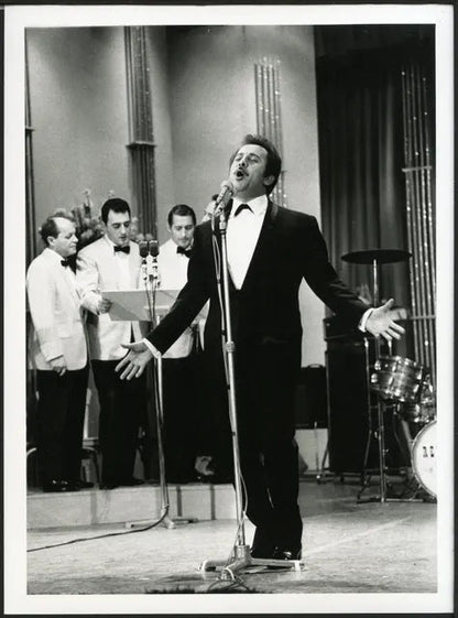 Domenico Modugno Sanremo 1966 Ft 35822 - Stampa 24x18 cm - Farabola Stampa ai sali d'argento (anni 90)