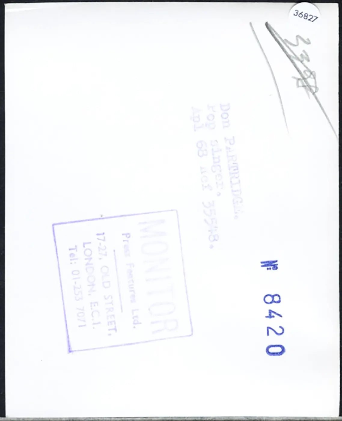 Don Partridge 1968 Ft 36827 - Stampa 10x12 cm - Farabola Stampa ai sali d'argento