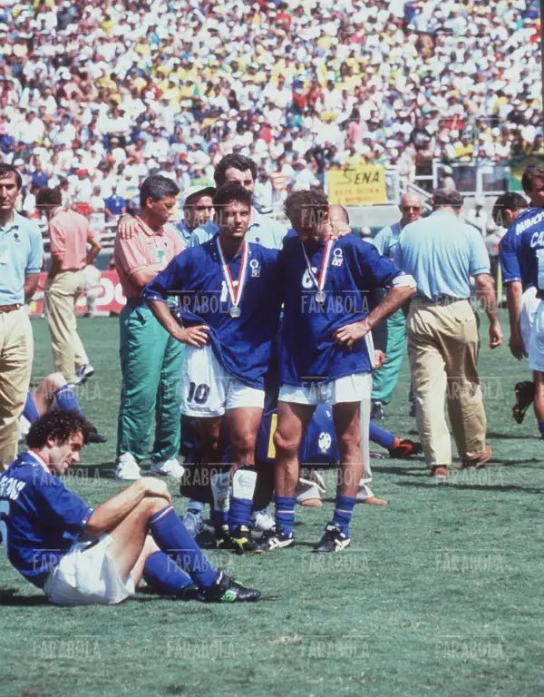 Donadoni, Baggio e Baresi, Italia-Brasile, Mondiali di calcio Usa 1994 - Farabola Immagine digitale