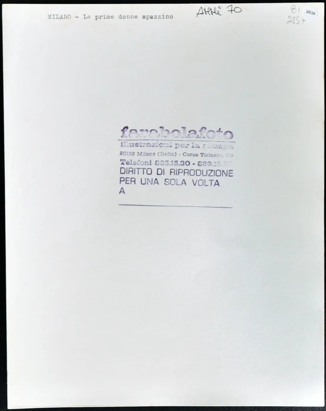 Donne spazzino anni 70 Ft 2838 - Stampa 21x27 cm - Farabola Stampa ai sali d'argento