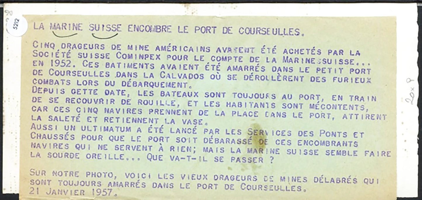 Dragamine americani a Courseilles 1957 Ft 5212 - Stampa 20x9 cm - Farabola Stampa ai sali d'argento