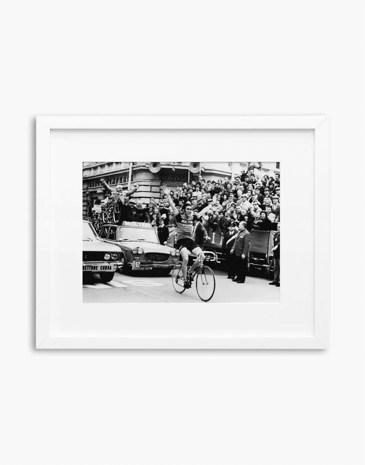 Eddy Merckx, Milano-Sanremo 1971 — stampa fine art con cornice bianca
