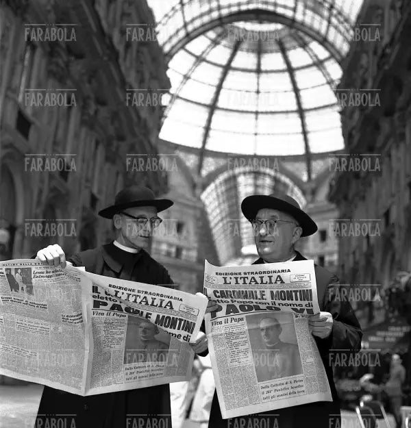 Edizione straordinaria per l'elezione di papa Paolo VI, Milano, 1963 - Farabola Immagine digitale