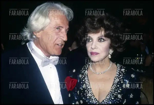 Edmond Labre e Gina Lollobrigida, anni 90 - Farabola Immagine digitale