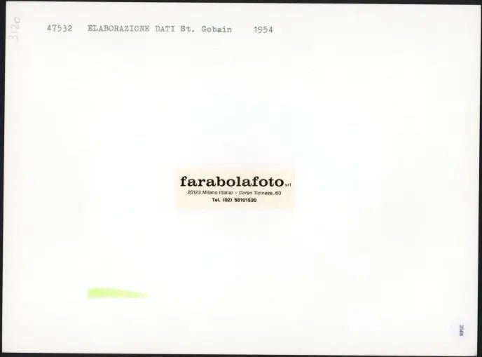 Elaboratore Dati St. Gobain 1954 Ft 3148 - Stampa 24x18 cm - Farabola Stampa ai sali d'argento (anni 90)