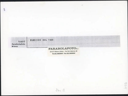 Elezioni politiche 1948 Ft 3351 - Stampa 24x18 cm - Farabola Stampa ai sali d'argento (anni 90)