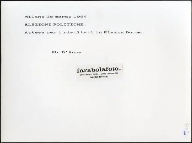 Elezioni Politiche 1994 Ft 3687 - Stampa 24x18 cm - Farabola Stampa ai sali d'argento