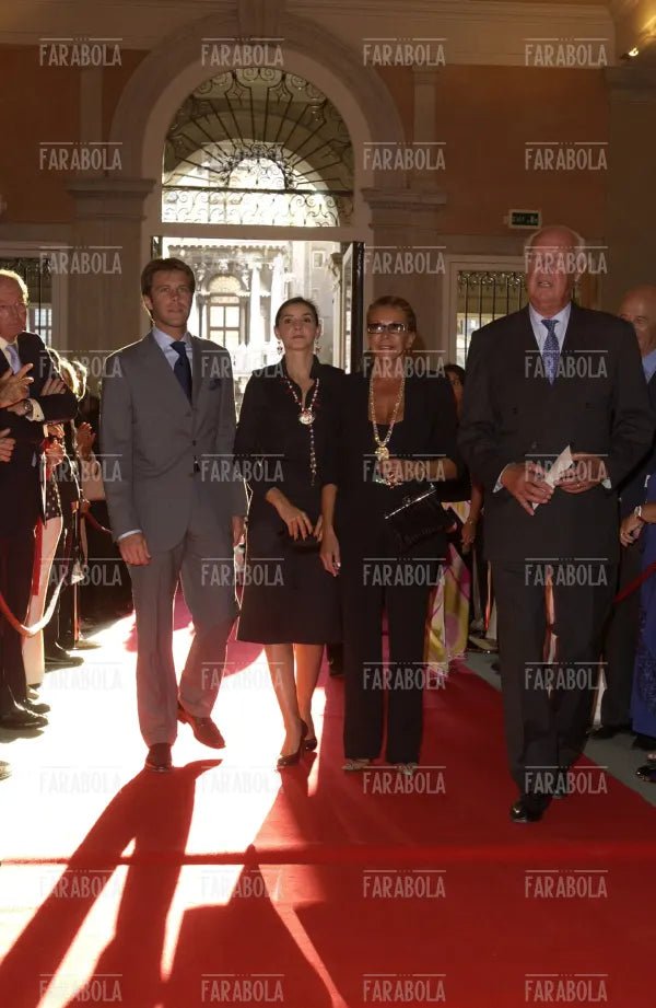 Emanuele Filiberto, Clotilde Coureau, Marina Doria e Vittorio Emanuele, Festival di Venezia, 2004 - Farabola Immagine digitale