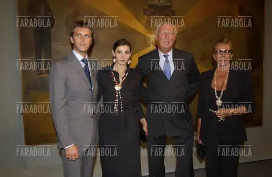 Emanuele Filiberto, Clotilde Coureau, Marina Doria e Vittorio Emanuele, Festival di Venezia, 2004 - Farabola Immagine digitale