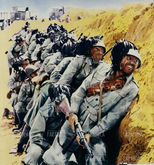Enrico Maria Salerno in una scena del film La battaglia di El Alamein, 1968 - Farabola Immagine digitale