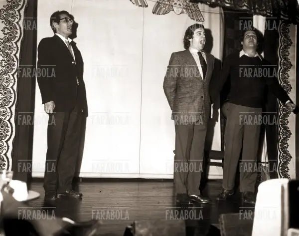 Enzo Jannacci, Cochi Ponzoni e Renato Pozzetto, Milano, 1971 - Farabola Immagine digitale