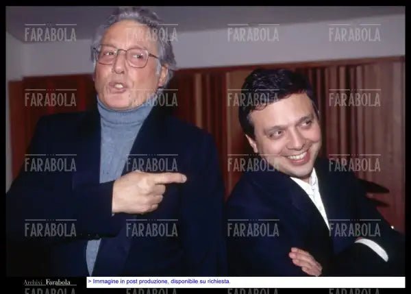 Enzo Jannacci e Piero Chiambretti, Milano, 1995 - Farabola Immagine digitale
