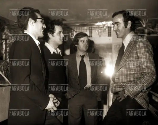Enzo Jannacci, Renato Pozzetto, Cochi Ponzoni e Mario Corso, Derby Club, Milano, 1971 - Farabola Immagine digitale