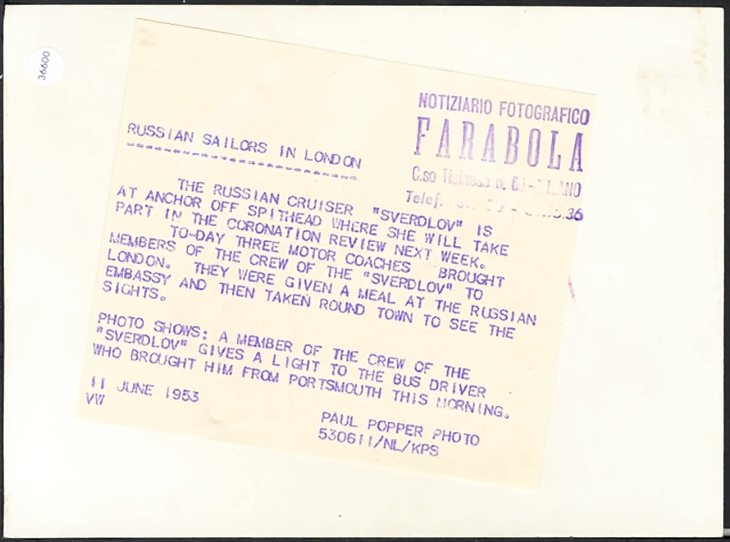 Equipaggio incrociatore Sverdov 1953 Ft 36600 - Stampa 20x15 cm - Farabola Stampa ai sali d'argento