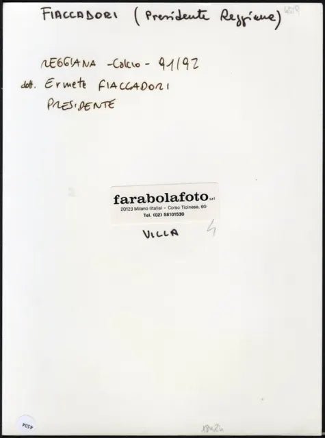 Ermete Fiaccadori Reggiana 1991 - 1992 Ft 4534 - Stampa 24x18 cm - Farabola Stampa ai sali d'argento