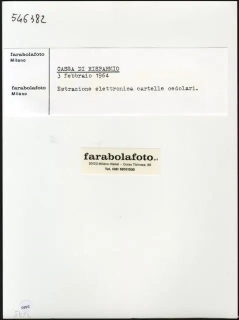 Estrazione elettronica cedolari 1964 Ft 3680 - Stampa 24x18 cm - Farabola Stampa ai sali d'argento (anni 90)