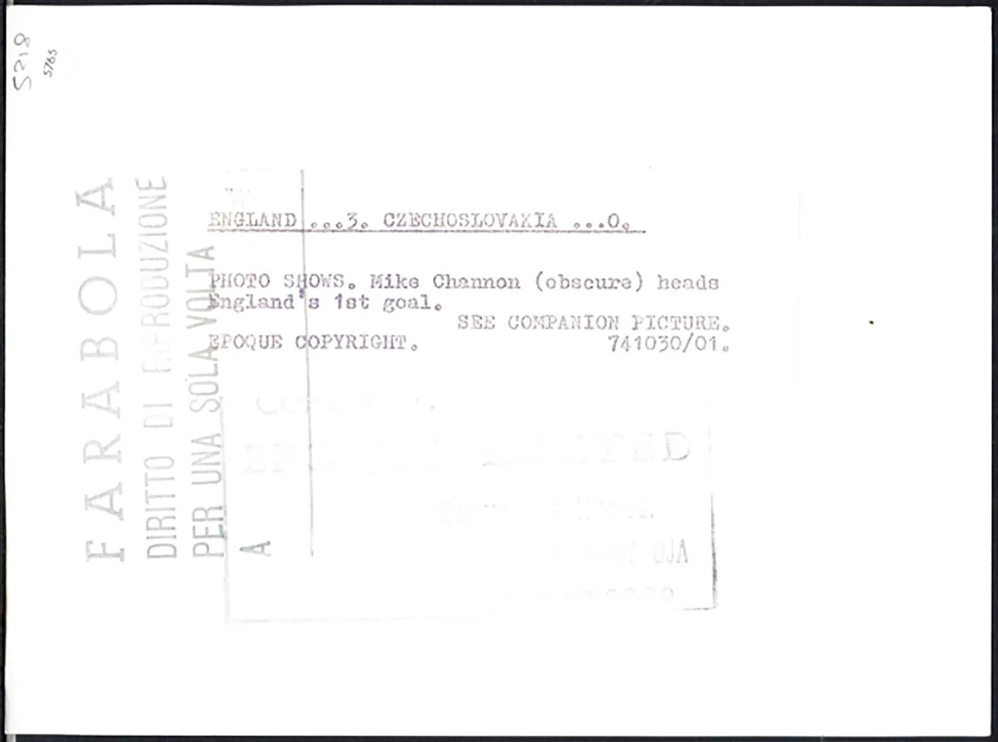 Europei Inghilterra vs Grecia 1971 Ft 5765 - Stampa 20x15 cm - Farabola Stampa ai sali d'argento