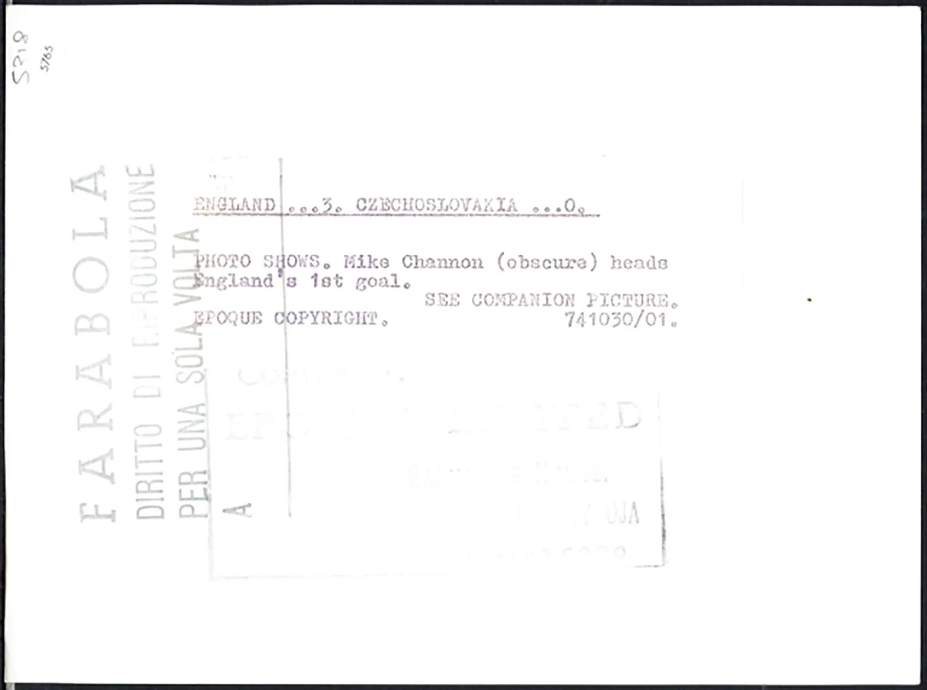 Europei Inghilterra vs Grecia 1971 Ft 5765 - Stampa 20x15 cm - Farabola Stampa ai sali d'argento