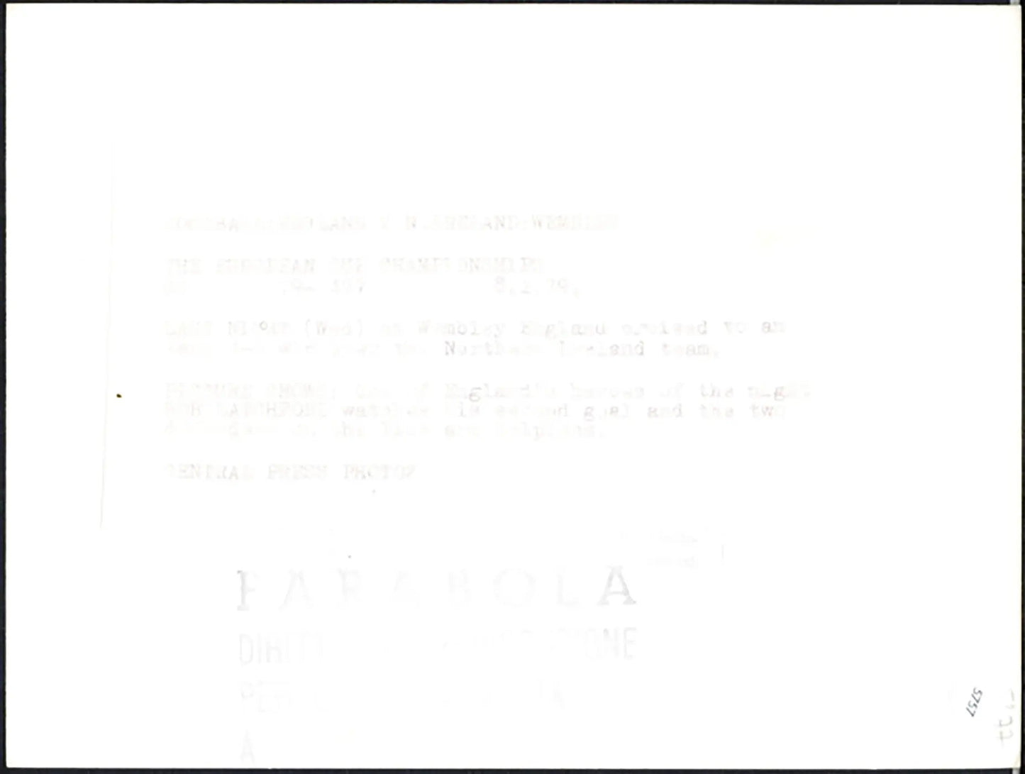 Europei Inghilterra vs Irlanda del Nord 1979 Ft 5757 - Stampa 20x15 cm - Farabola Stampa ai sali d'argento