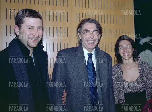 Fabio Fazio con la moglie Gioia e Massimo Moratti, Milano, 2002 - Farabola Immagine digitale